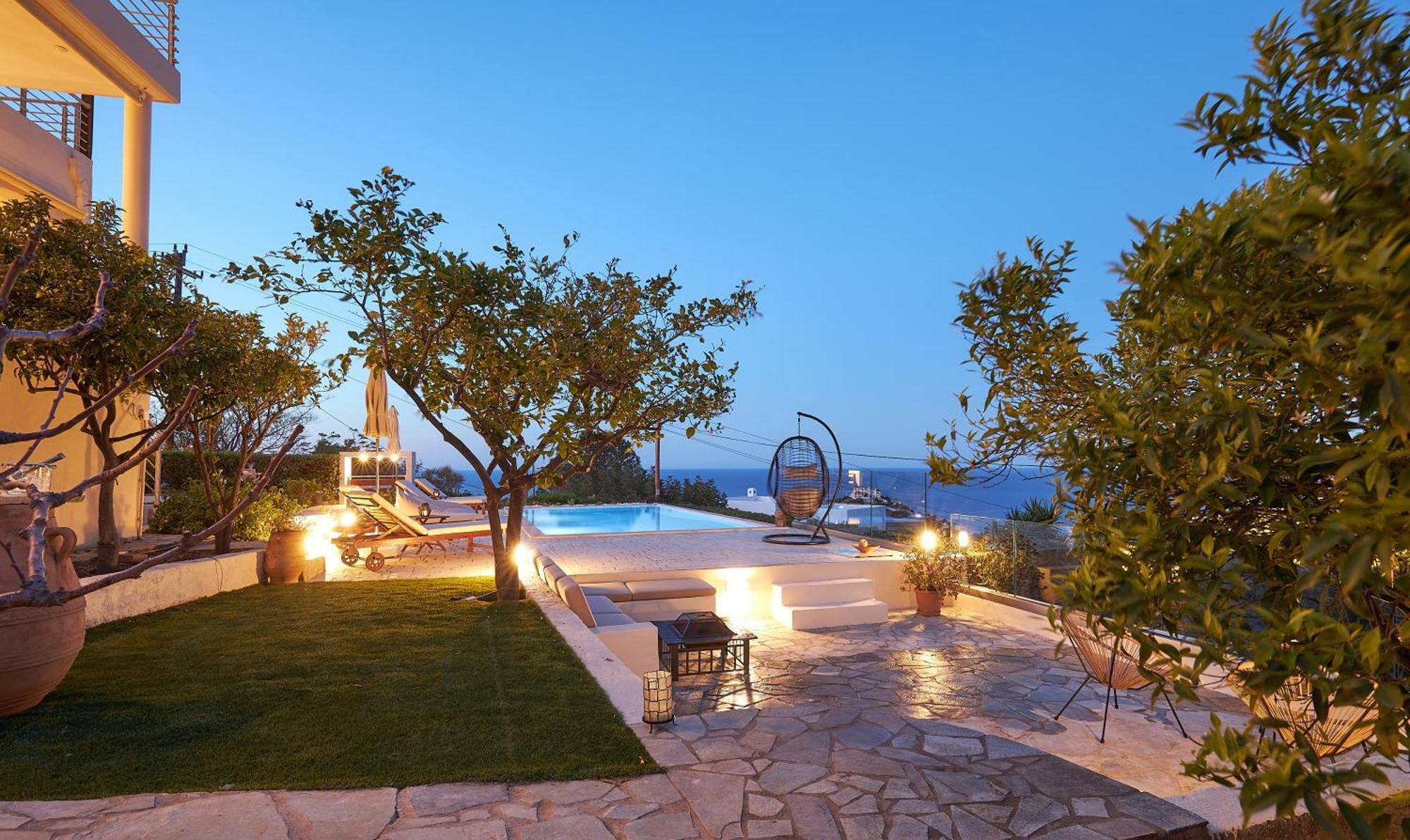 Spacious Villa With Private Eco-Pool And Panoramic Sea View Agia Pelagia  Exterior foto